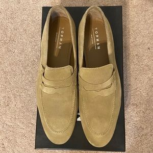TopMan Stone Suede Penny Loafer